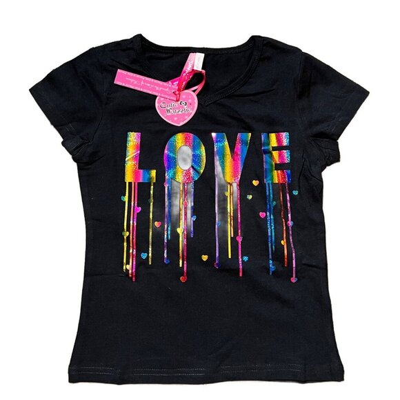 Cutie Patootie Rainbow Holographic Love Tee - Picture 1 of 11